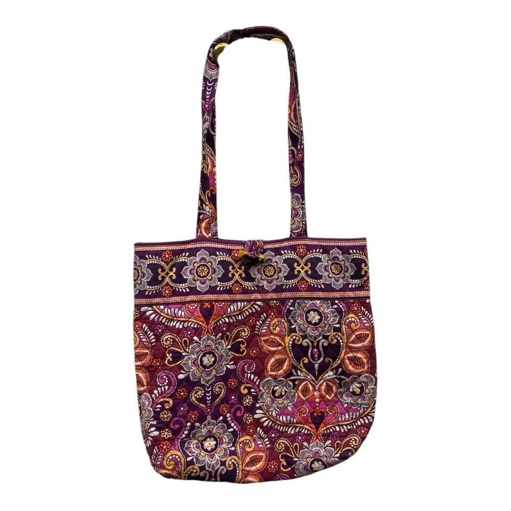 Vintage Vera Bradley Retired Safari Sunset Large Toggle Tote Shoulder Bag Boho
